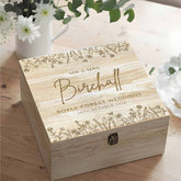 Personalised Wedding Memorial Wooden Keepsake Box by KreateSquare – Memory Box for Marriage Anniversary Flower Design